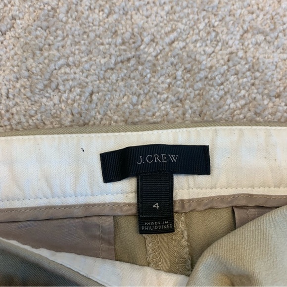 J. Crew tan beige slim ankle pants Sz 4 stretch side zipper - Picture 3 of 10